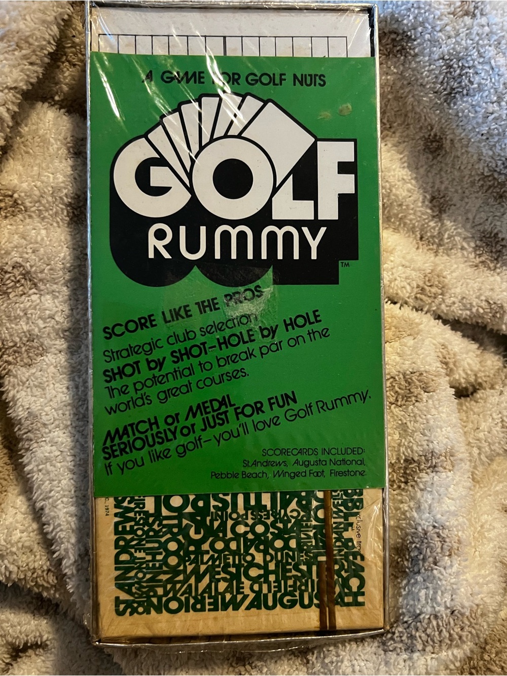 Golf Rummy Card Game -vintage with Augusta and Pebble Bch